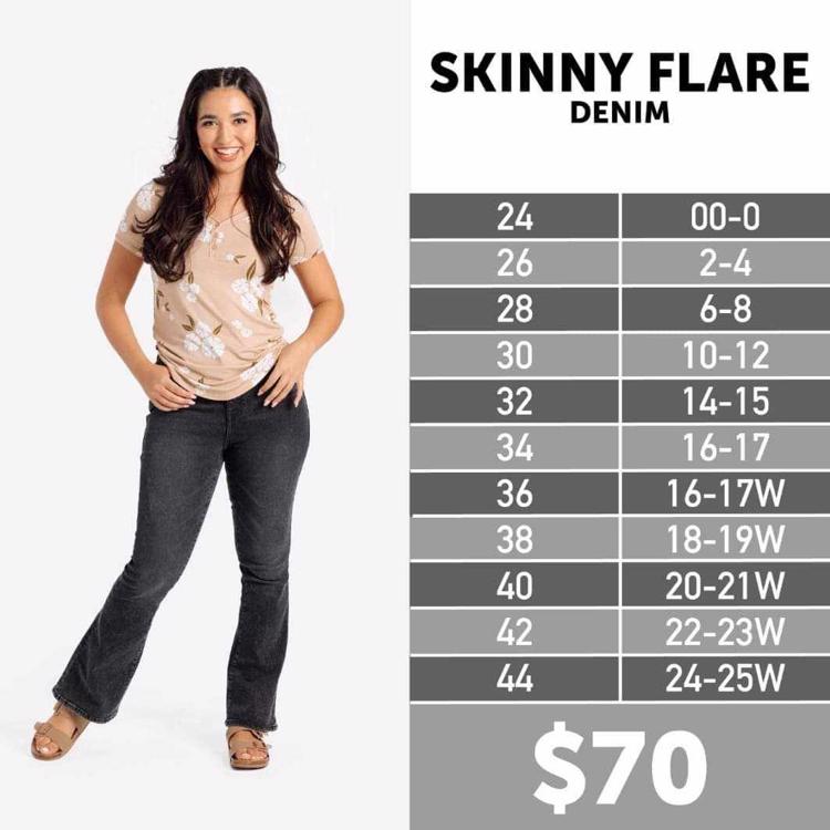 Llr jeans best sale size chart