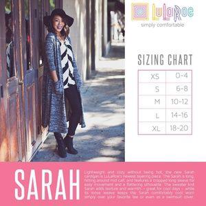 Lularoe sarah sale size chart