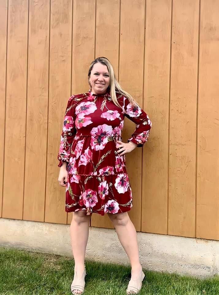 long sleeve lularoe dress LuLaRoe Ryane Long Sleeve Empire Waist Dress Tan/Brown Bronze Aztec Large  14/16