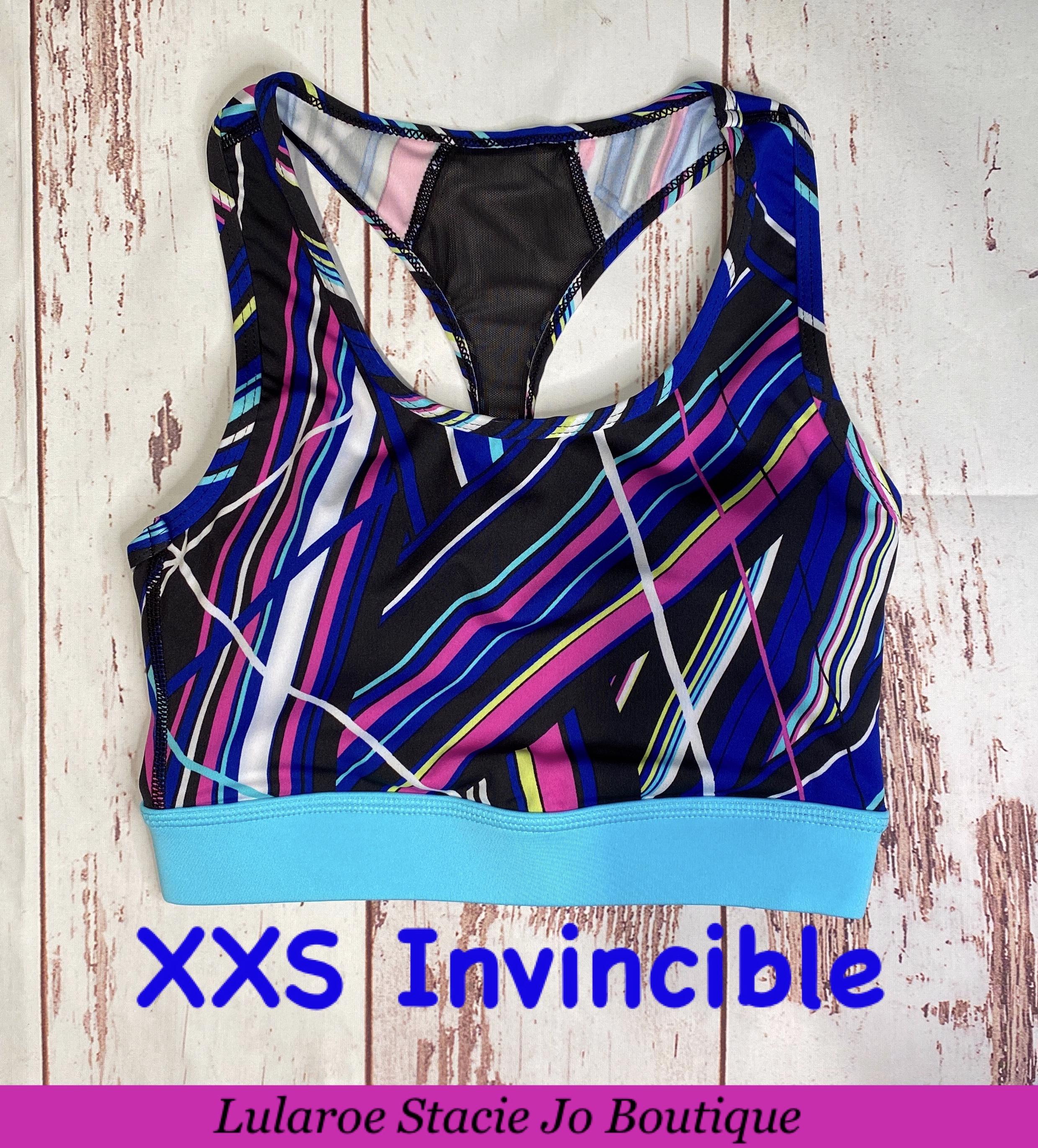 XS LuLaRoe INVINCIBLE Sports Bra, 32, MULTICOLOR, Rise Workout Collection,  NWT 