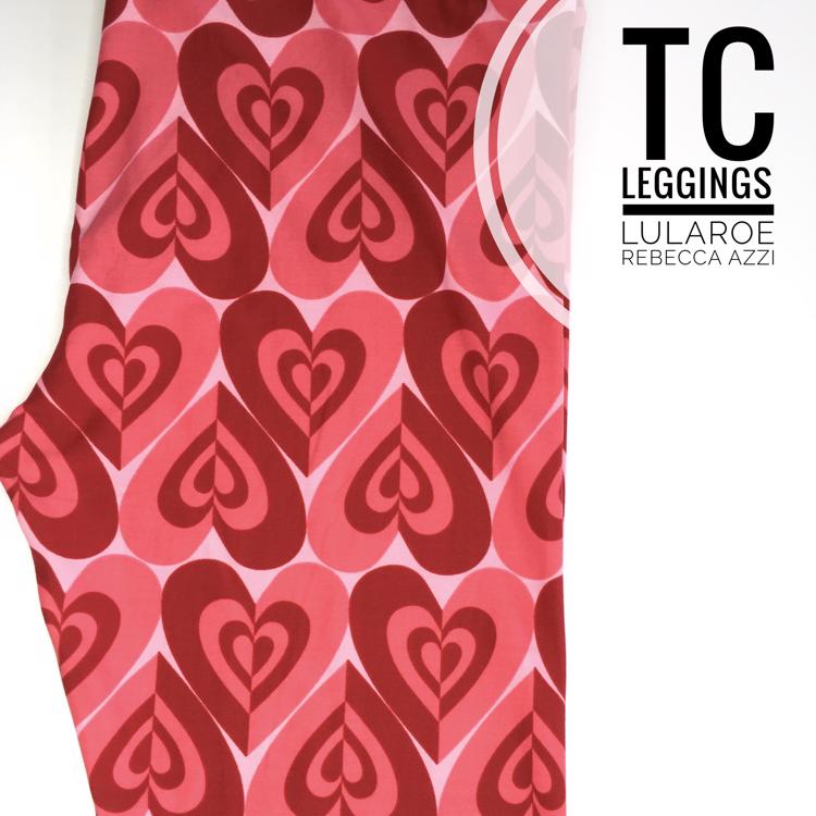 LuLaRoe Leggings Valentines Leggings Red & Pink Hearts TC