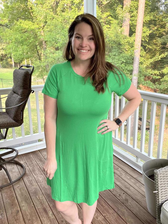 lularoe green dress LuLaRoe Debbie XL Olive Green Stone-Washed Sheath Dress – Parsimony Shoppes main image 0