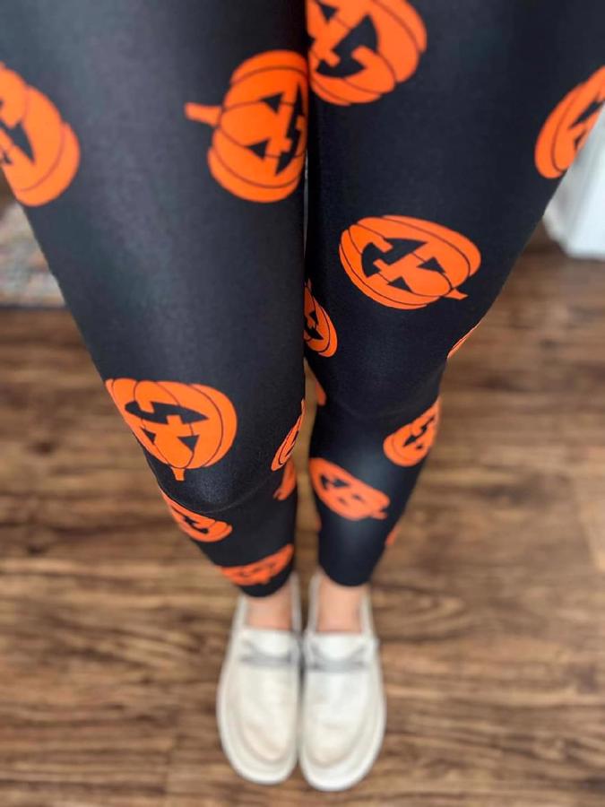 Legging Halloween LuLaRoe TC - Motif Squelette, Taille 18/24, Orange/bleu Marine - Neuf Sans étiquettes