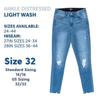 Lularoe store denim sizing